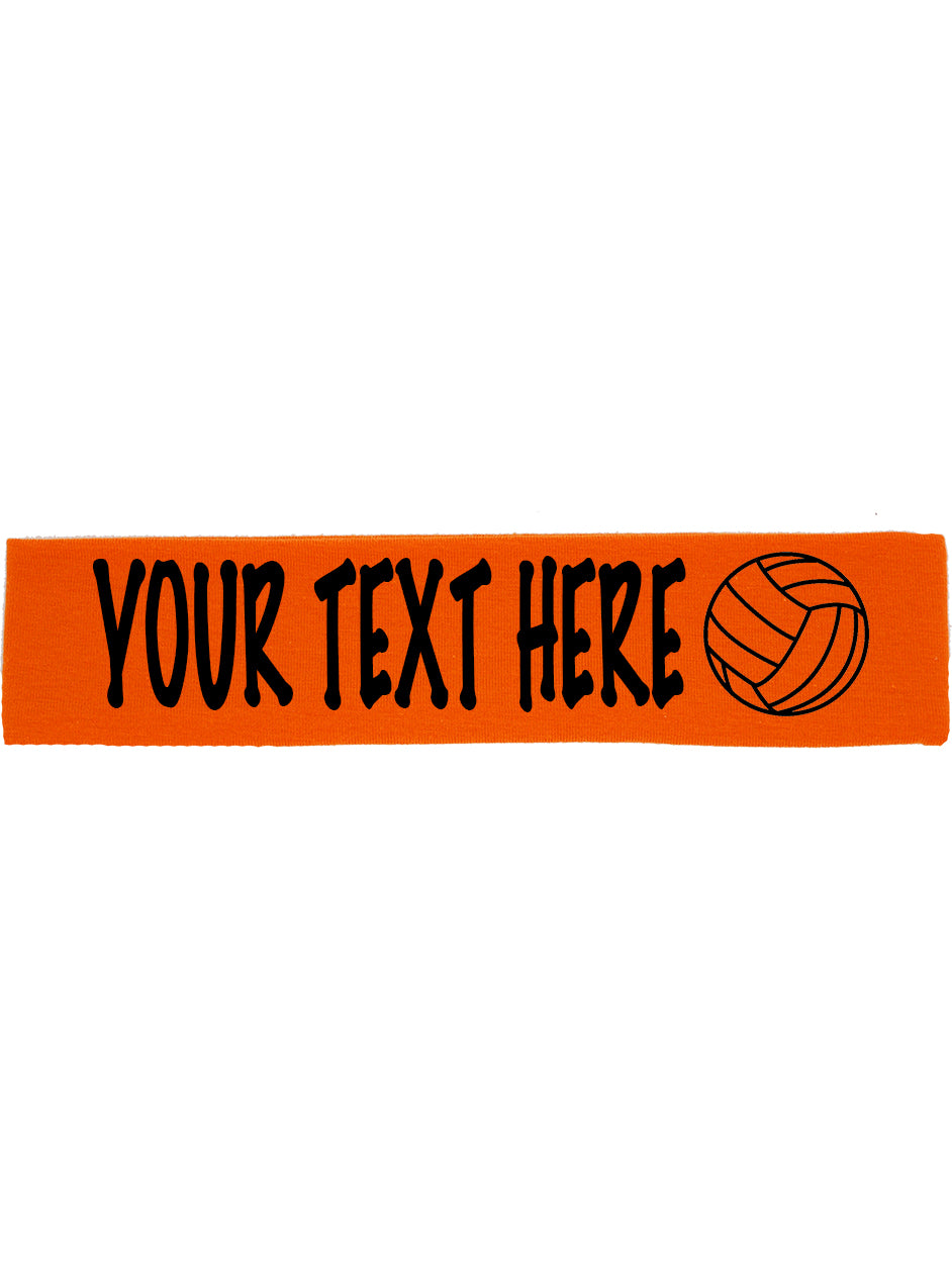 Custom VOLLEYBALL Cotton Headband - Flat (Non Sparkle) Letters!