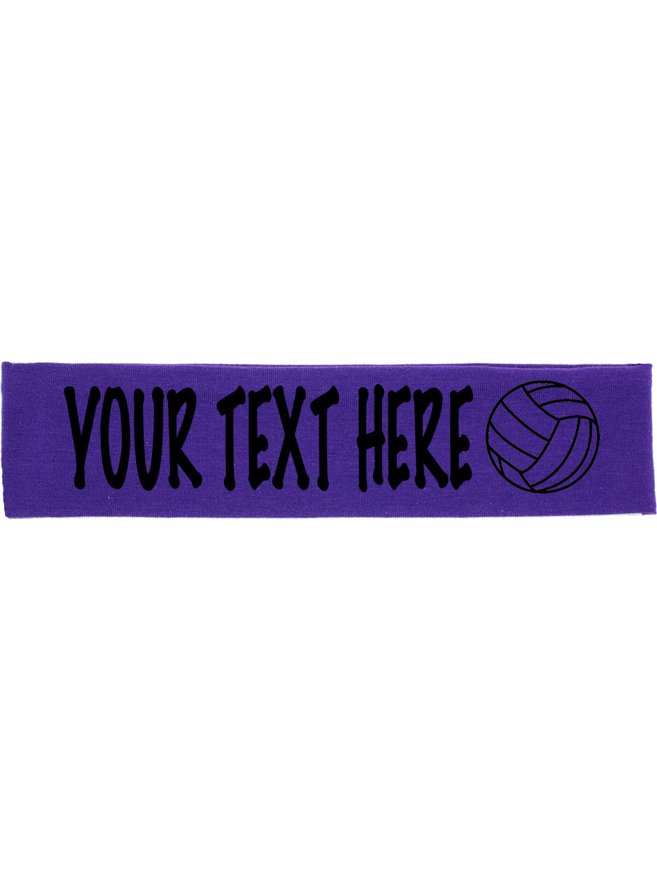 Custom VOLLEYBALL Cotton Headband - Flat (Non Sparkle) Letters!