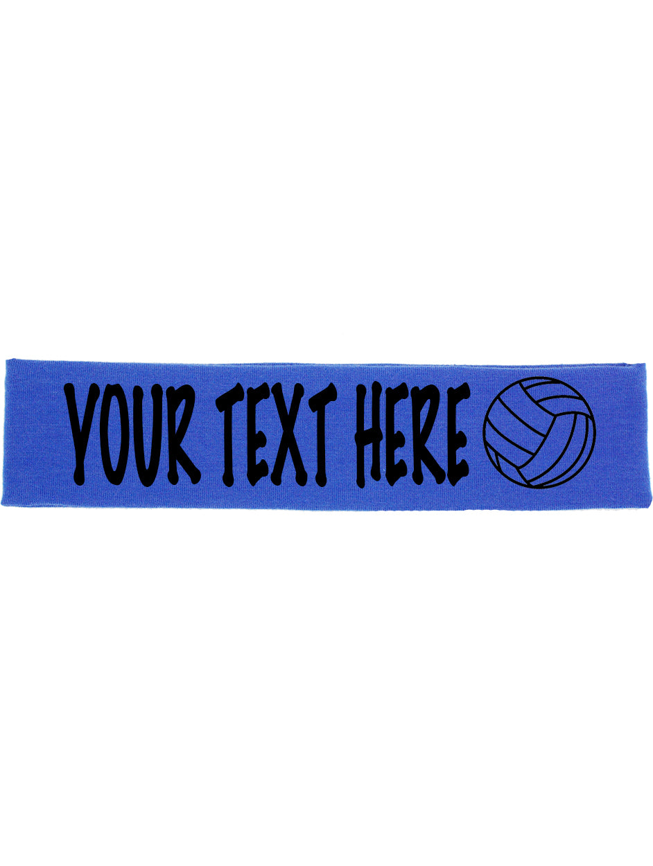 Custom VOLLEYBALL Cotton Headband - Flat (Non Sparkle) Letters!