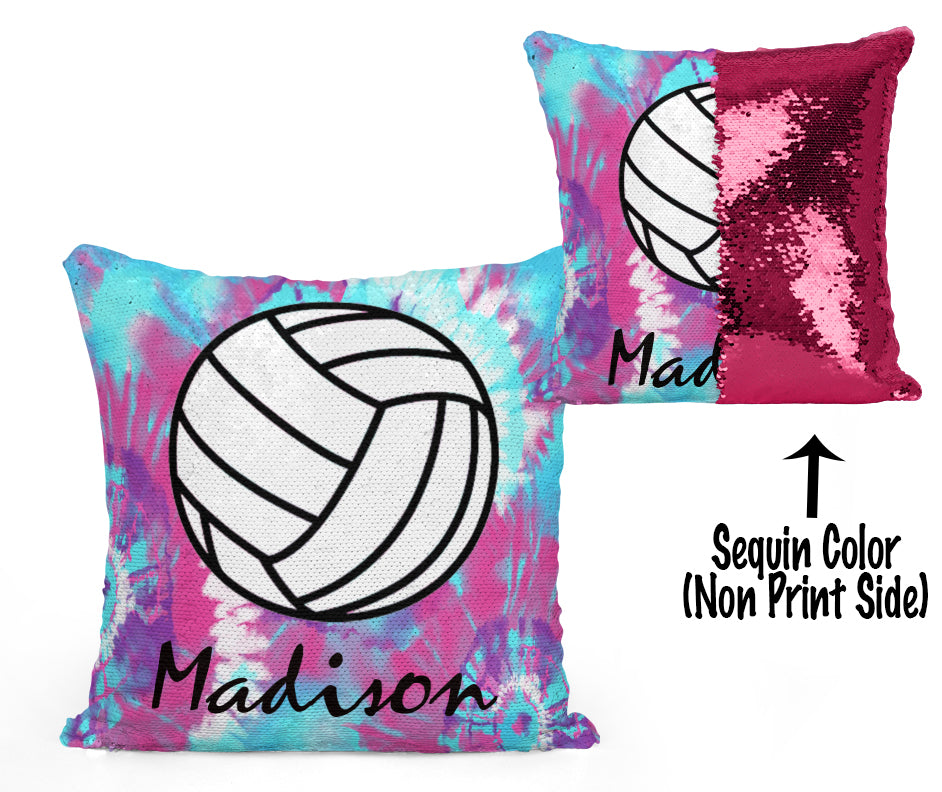 PERSONALIZED VOLLEYBALL MERMAID SEQUIN FLIP PILLOW - Tie Dye