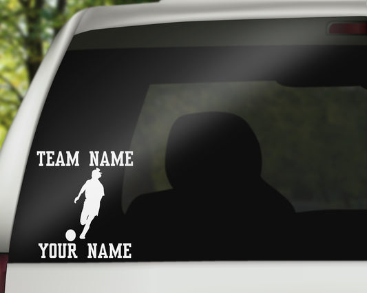 Custom Soccer Car Window Decal - Girl Kicking