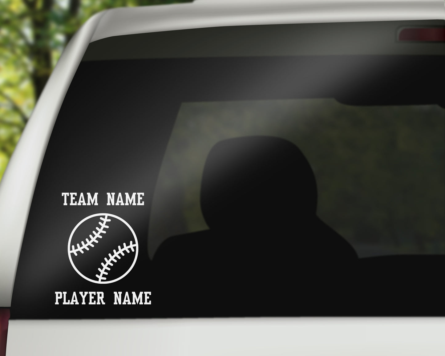 Custom Baseball Softball Fastpitch Car Window Decal
