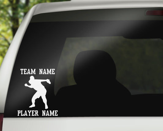 Custom Softball Fastpitch Car Window Decal - Throwing