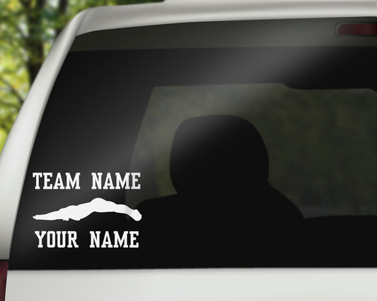 Custom Swimmer Car Window Decal