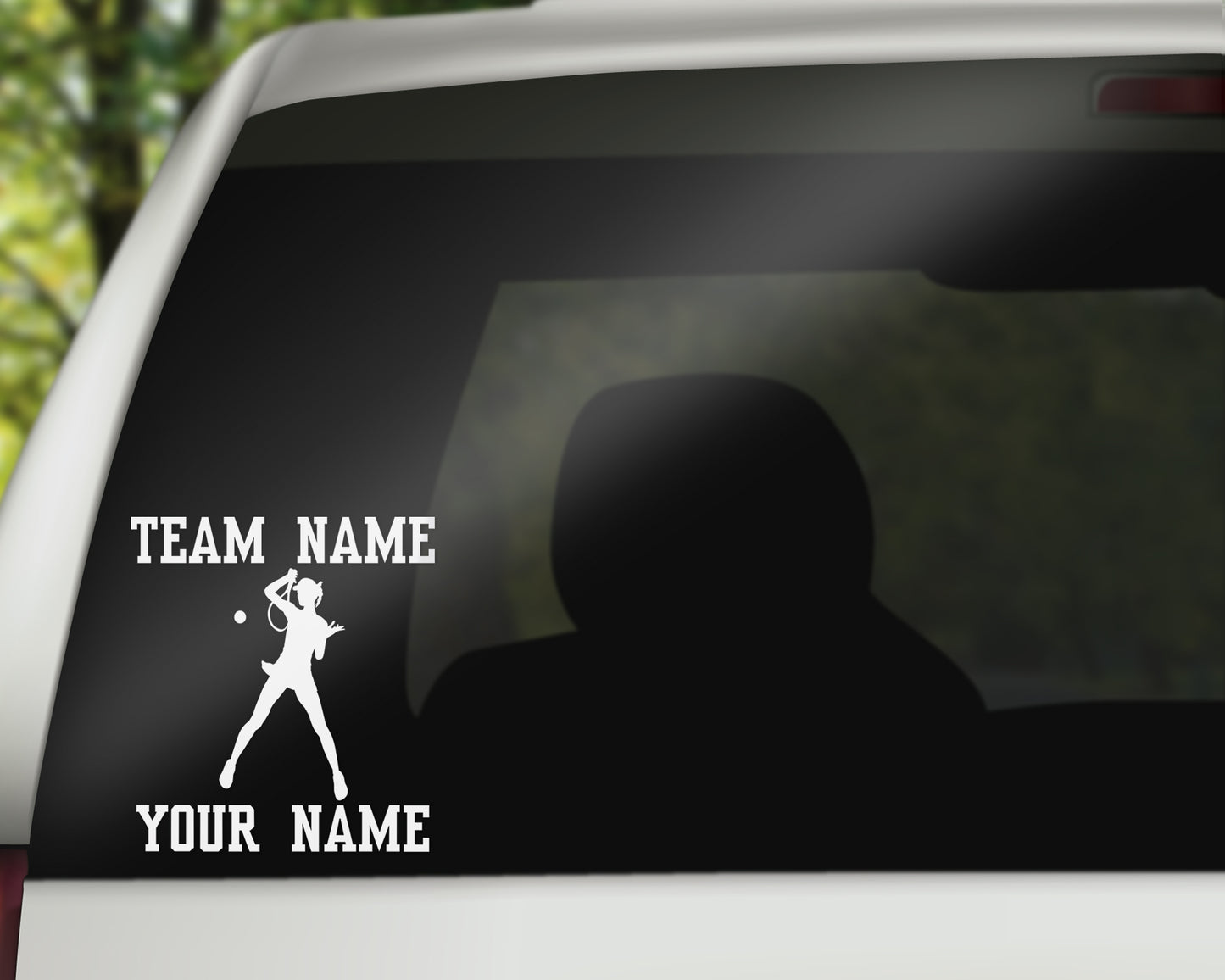 Custom Tennis Car Window Decal - Overhand Female