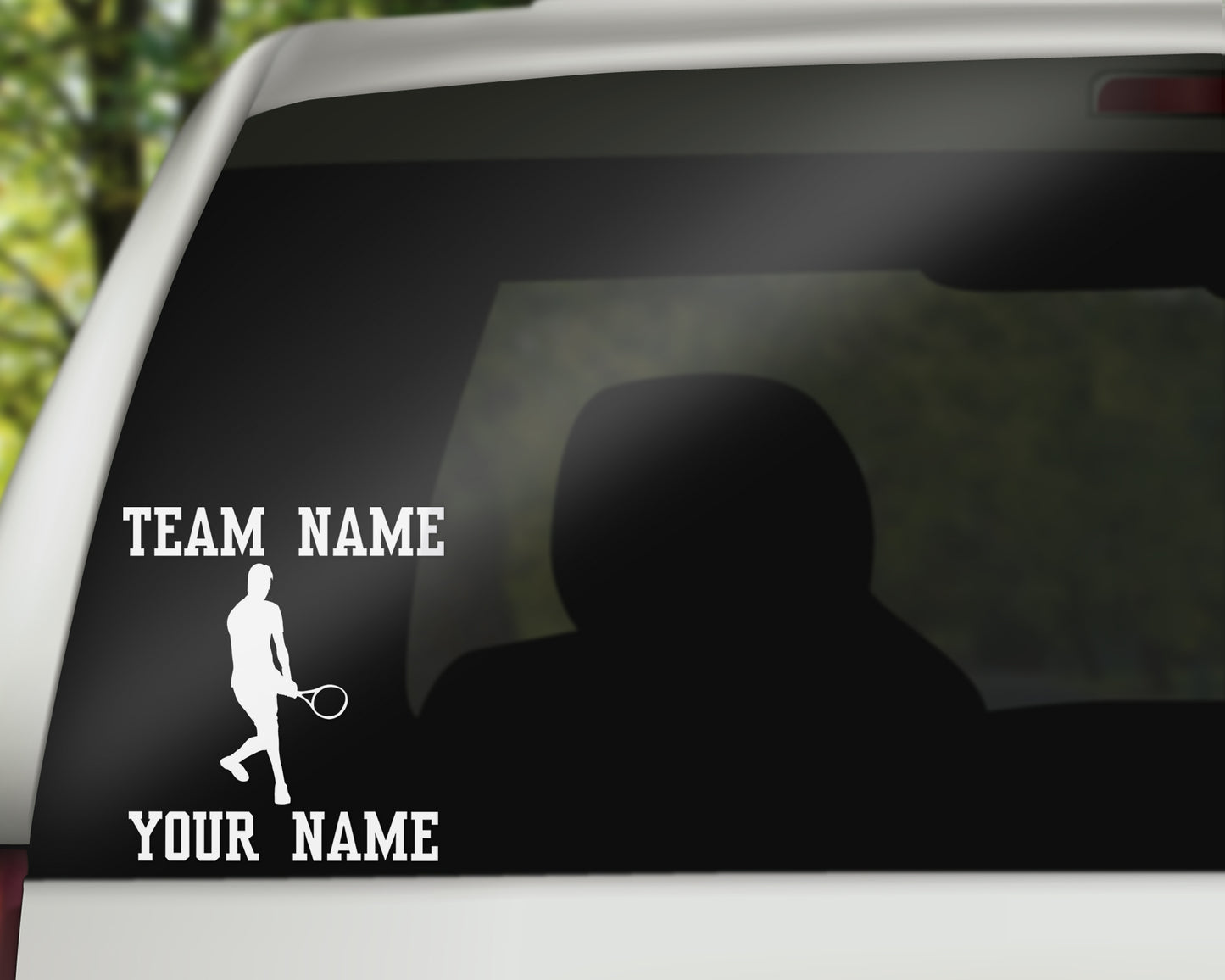 Custom Tennis Car Window Decal - Male