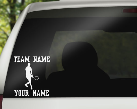 Custom Tennis Car Window Decal - Male