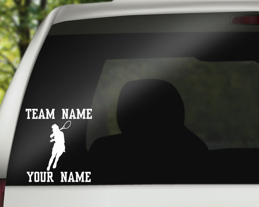 Custom Tennis Car Window Decal - Female