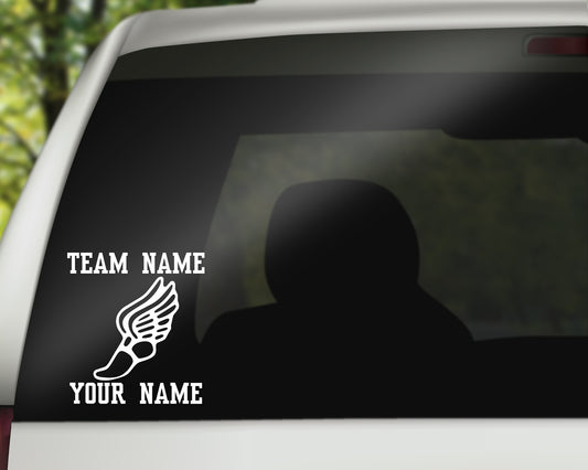 Custom Winged Foot Track Window Decal