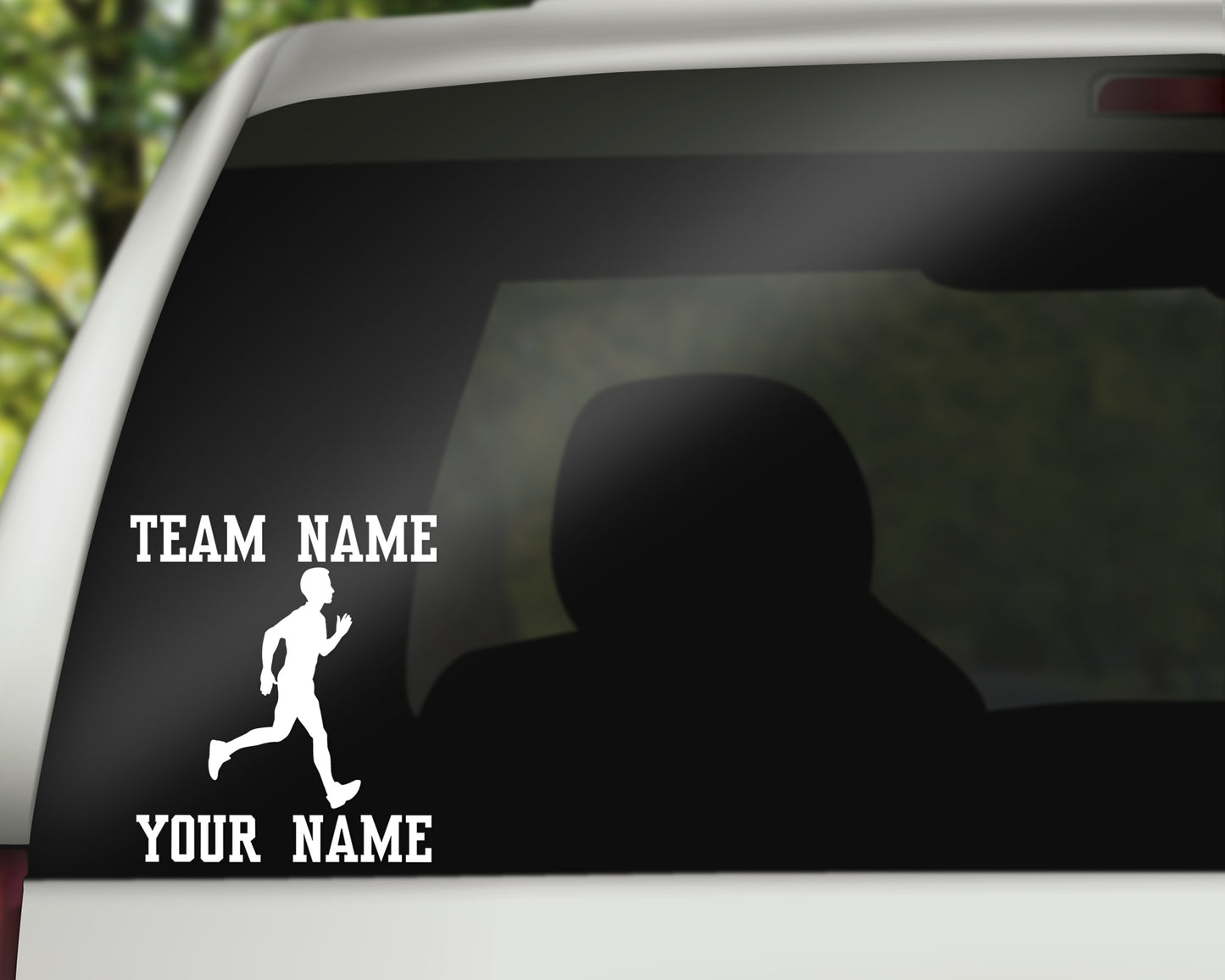 Custom Runner Track Window Decal - Male