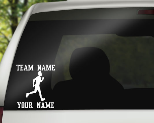 Custom Runner Track Window Decal - Male