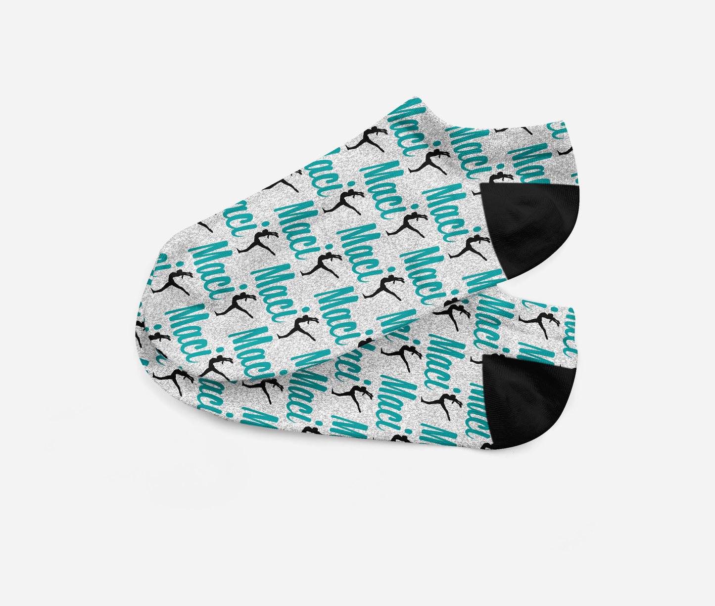 Personalized Gymnast Dancer Ankle Socks - Fits Sizes 4-10 - Great Team Gift