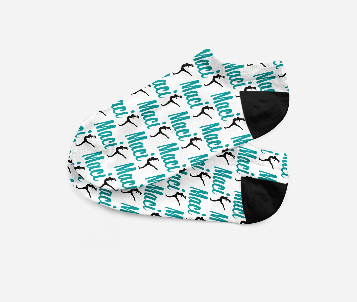 Personalized Gymnast Dancer Ankle Socks - Fits Sizes 4-10 - Great Team Gift