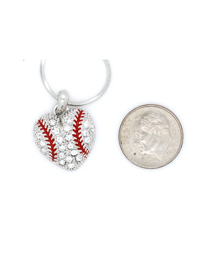 Baseball or Softball Crystal HEART Necklace