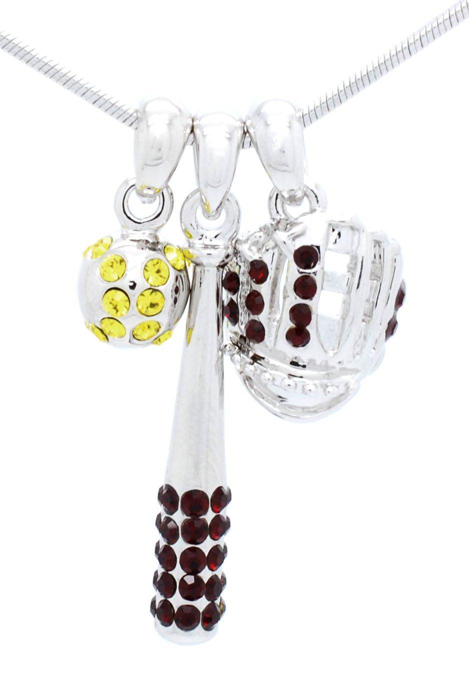 Bat/YELLOW Ball/Glove Combo Necklace