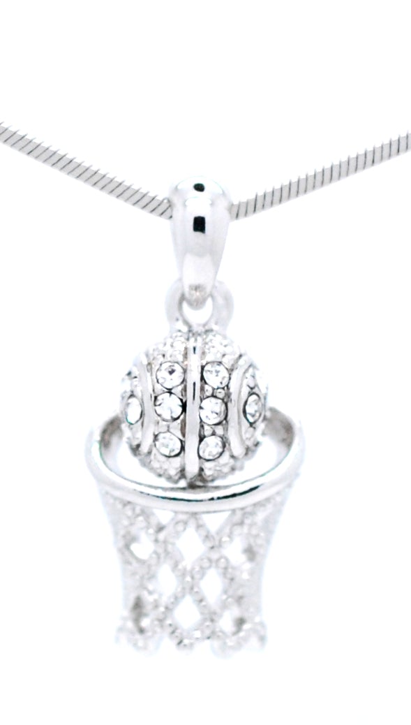 Engraved Basketball Hoop Necklace - Mini