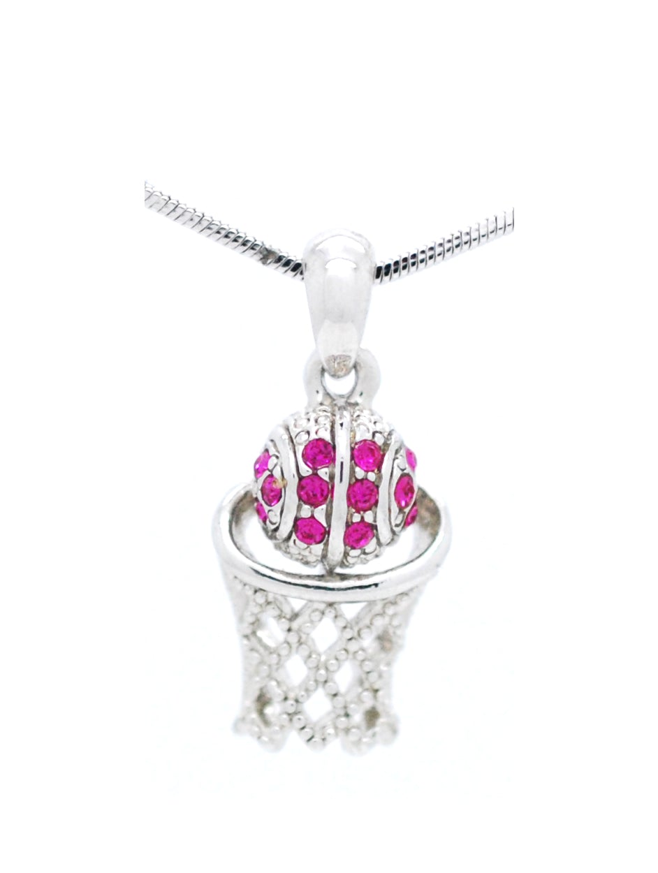 Engraved Basketball Hoop Necklace - Mini