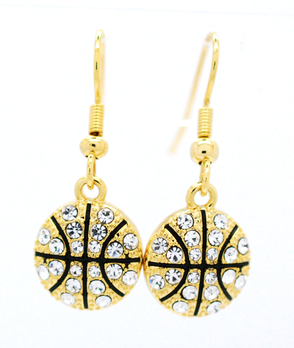 Basketball All Crystal Earrings - DANGLE
