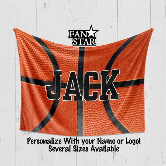 Personalized Real Basketball Blanket, Plush Blanket