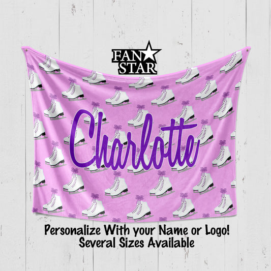 Personalized Figure Skating Plush Blanket Customized