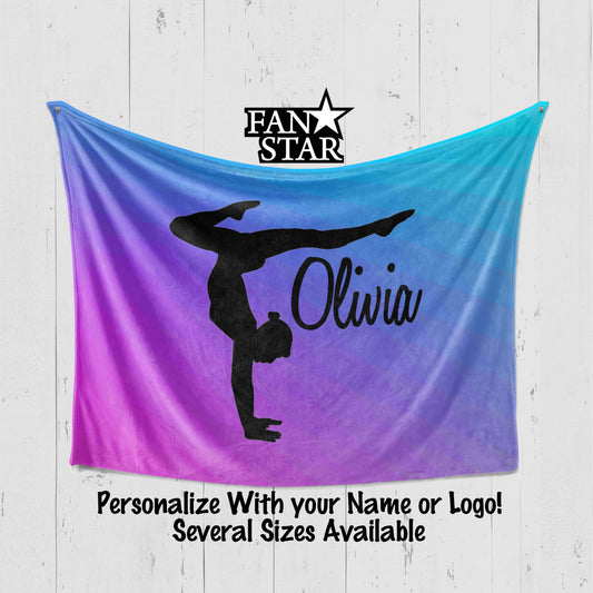 Personalized Gymnast Beam Blanket, Plush Blanket