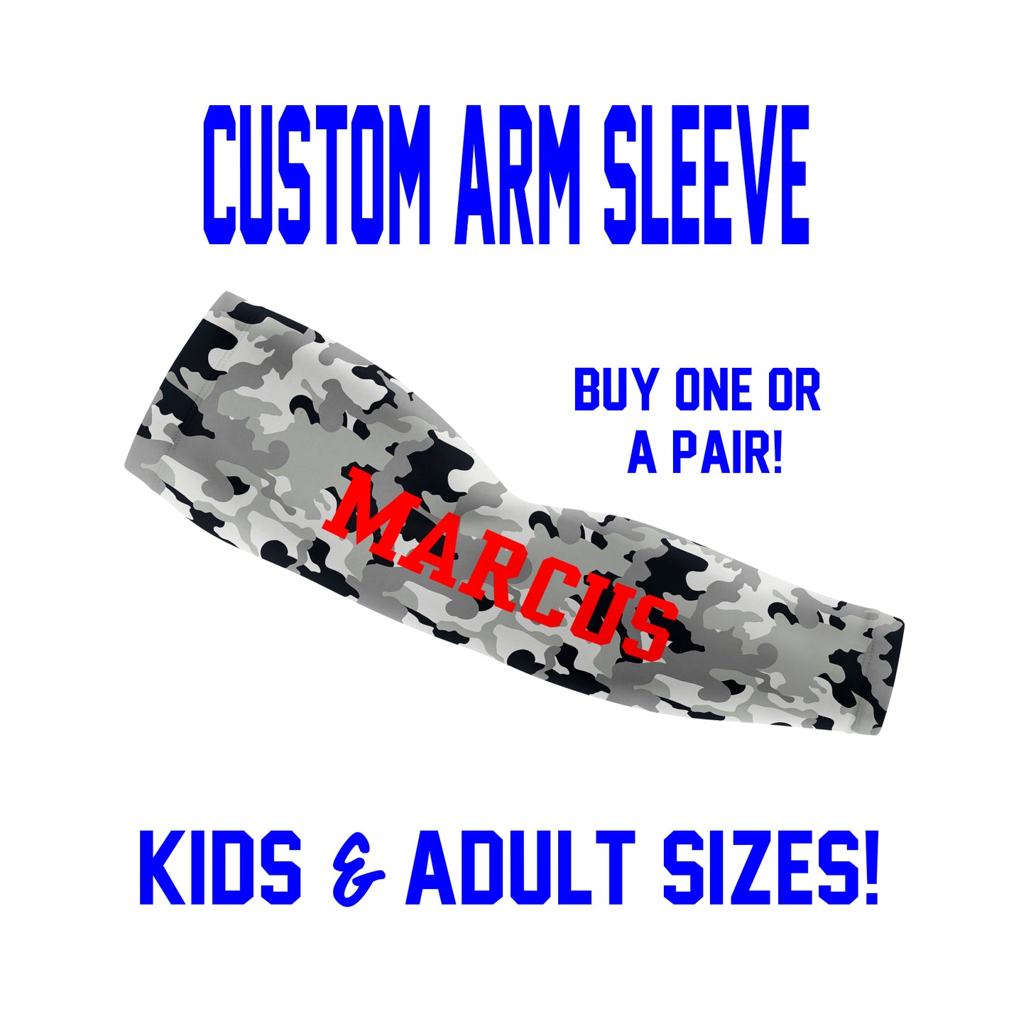 Custom CAMO Arm Sleeves - Single or Pair - Choose Your Background