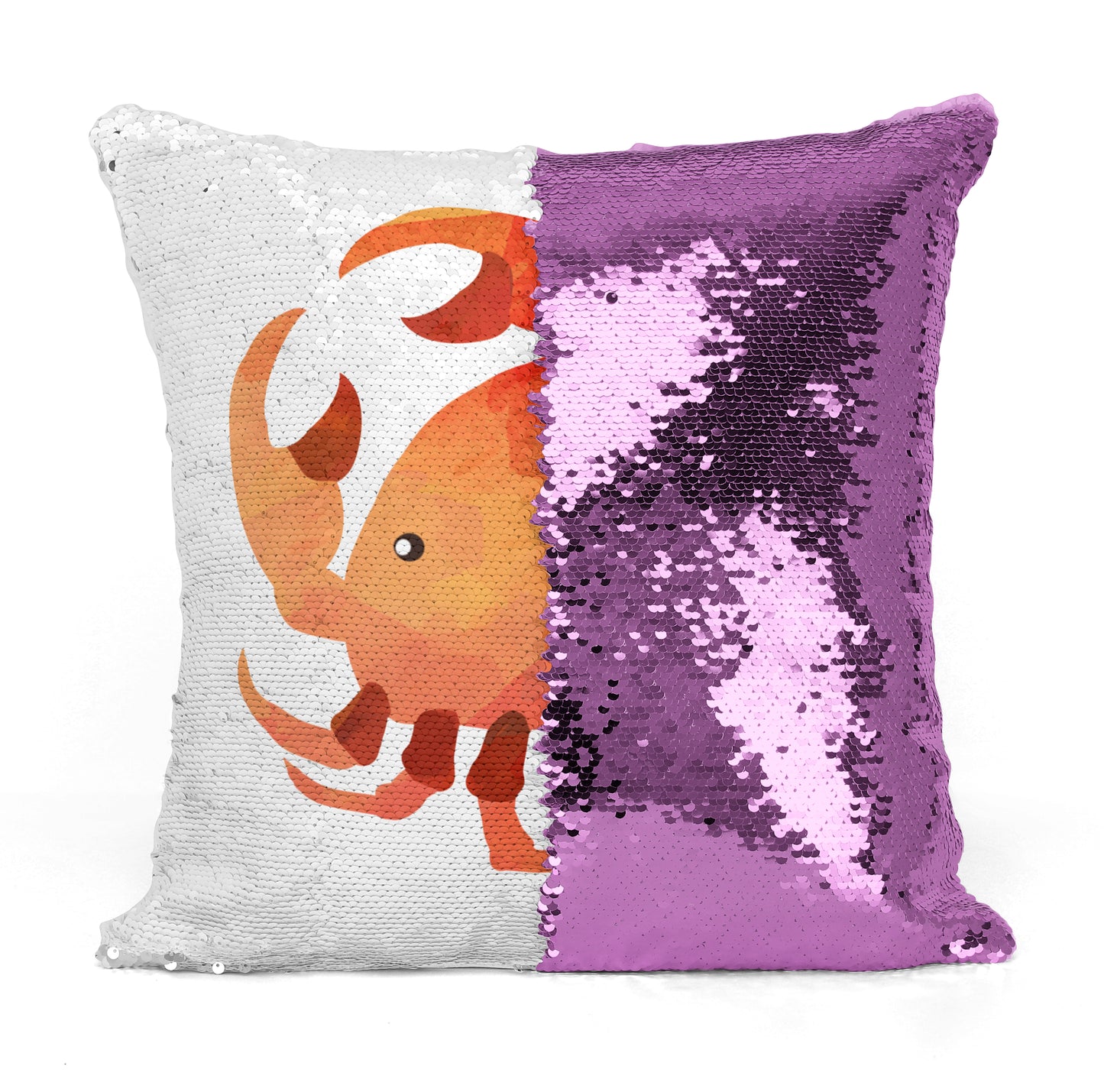 Custom Personalized CRAB Sequin Mermaid Flip Pillow
