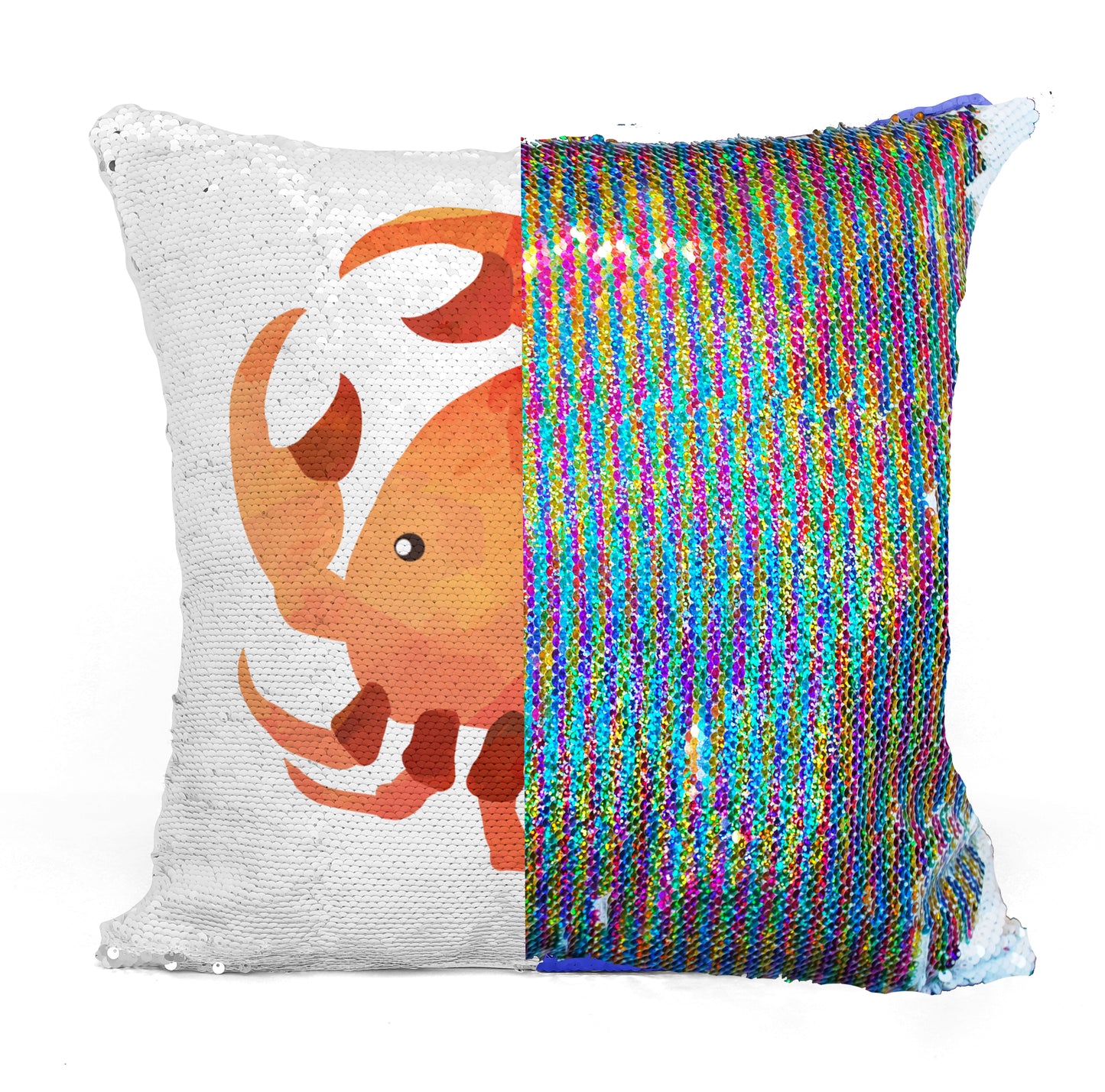 Custom Personalized CRAB Sequin Mermaid Flip Pillow