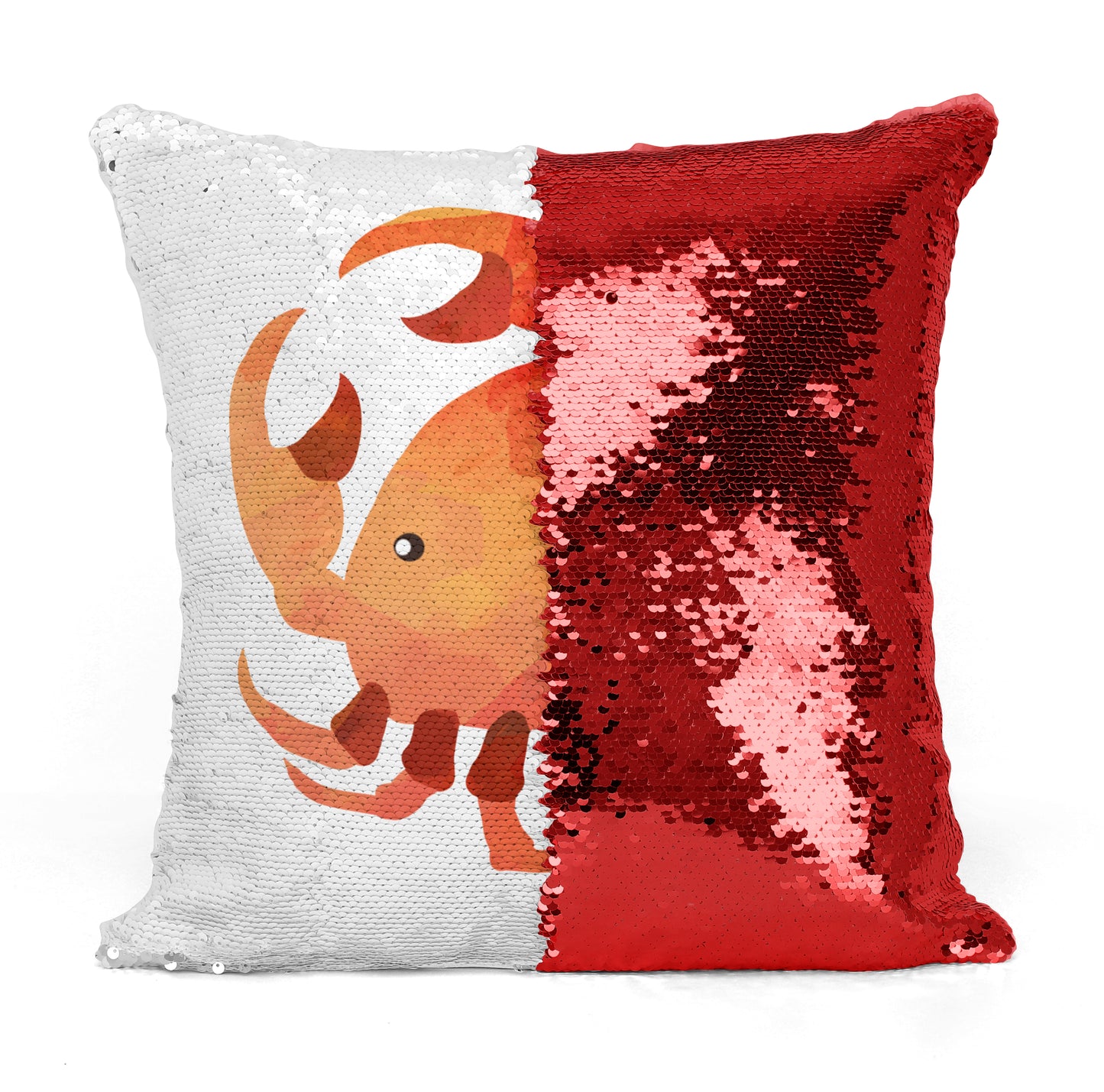 Custom Personalized CRAB Sequin Mermaid Flip Pillow