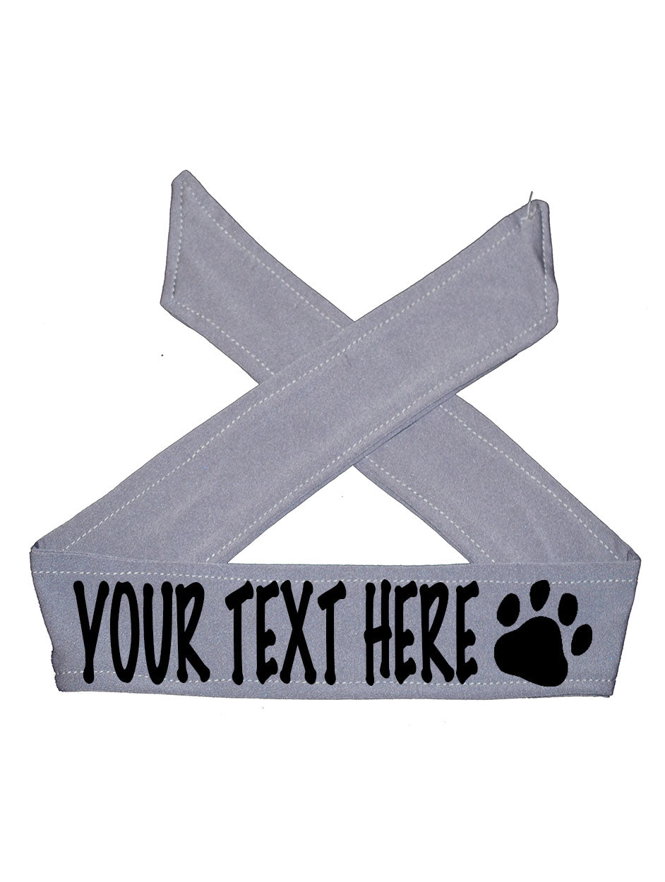 Custom Personalized PAW PRINT TIE Headband - Flat (Non Sparkle) Letters!