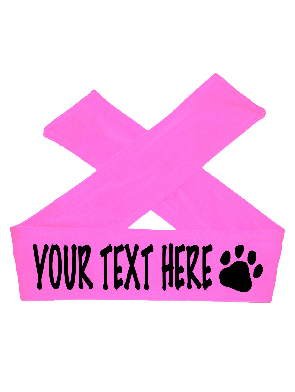 Custom Personalized PAW PRINT TIE Headband - Flat (Non Sparkle) Letters!