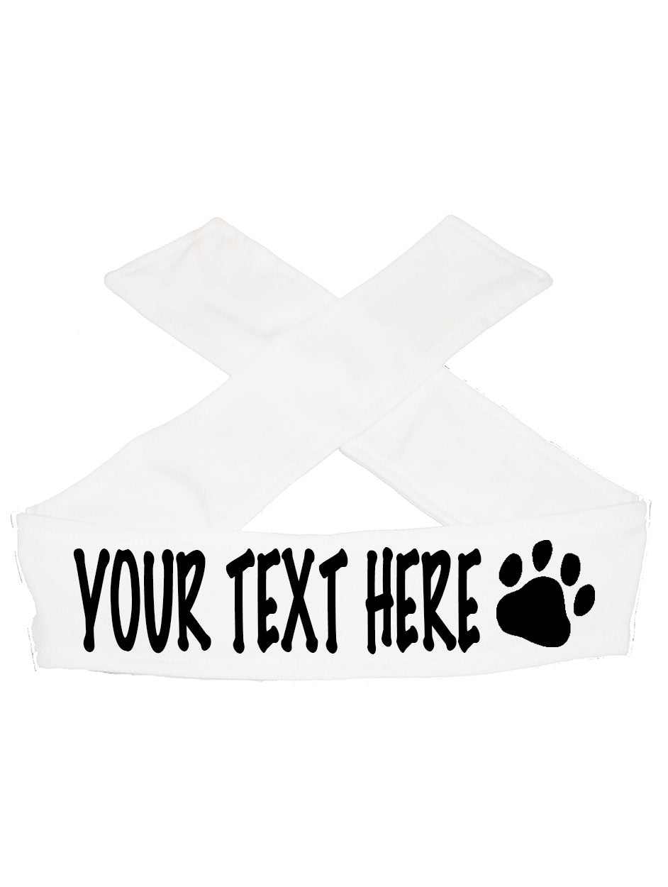 Custom Personalized PAW PRINT TIE Headband - Flat (Non Sparkle) Letters!