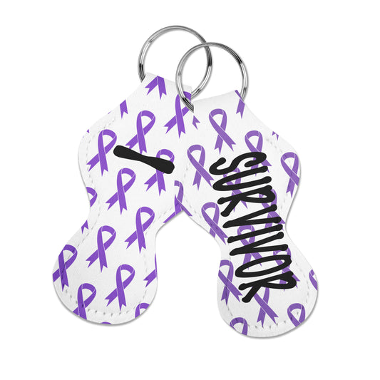 Purple Ribbon Chapstick Holder