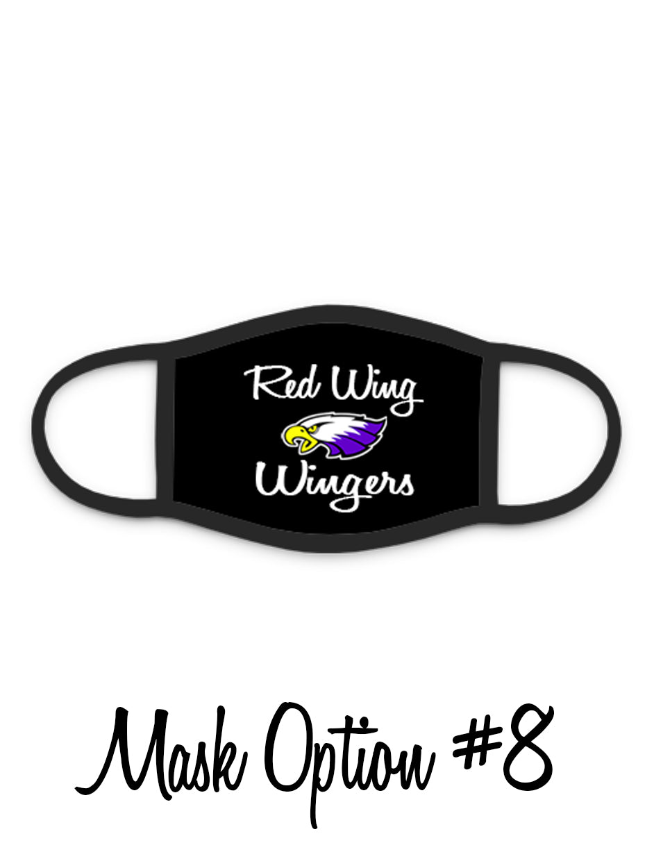 Red Wing Wingers Face Mask - #8 - Black Background
