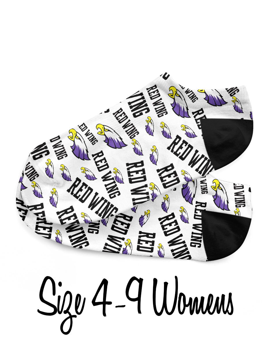 Socks - Red Wing Repeating Pattern - Fits Sizes 4-9