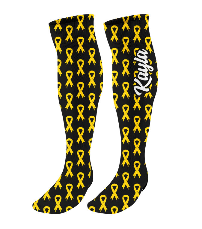 Personalized Awareness Ribbon Knee High Socks - All Colors Available