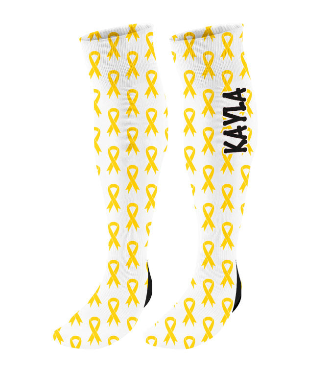 Personalized Awareness Ribbon Knee High Socks - All Colors Available