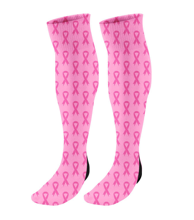 Personalized Awareness Ribbon Knee High Socks - All Colors Available