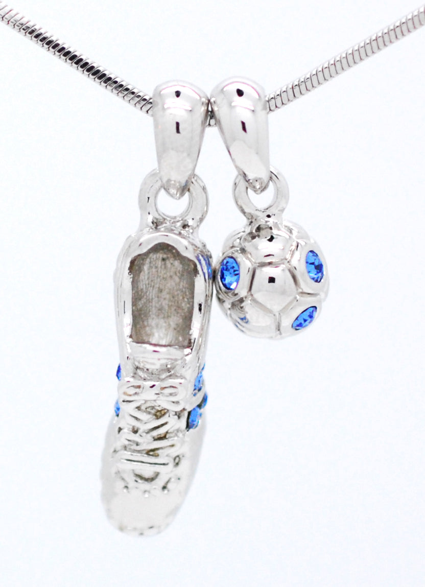 Soccer Ball and Shoe Pendant Necklace