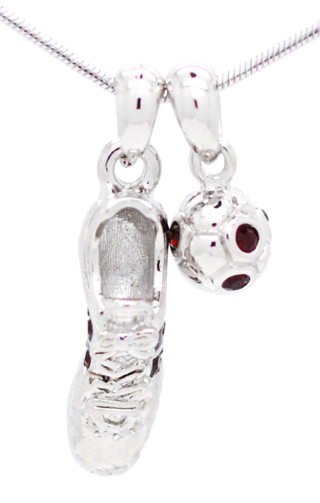Soccer Ball and Shoe Pendant Necklace