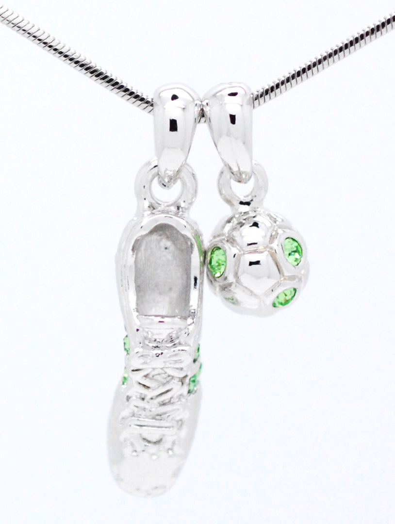 Soccer Ball and Shoe Pendant Necklace