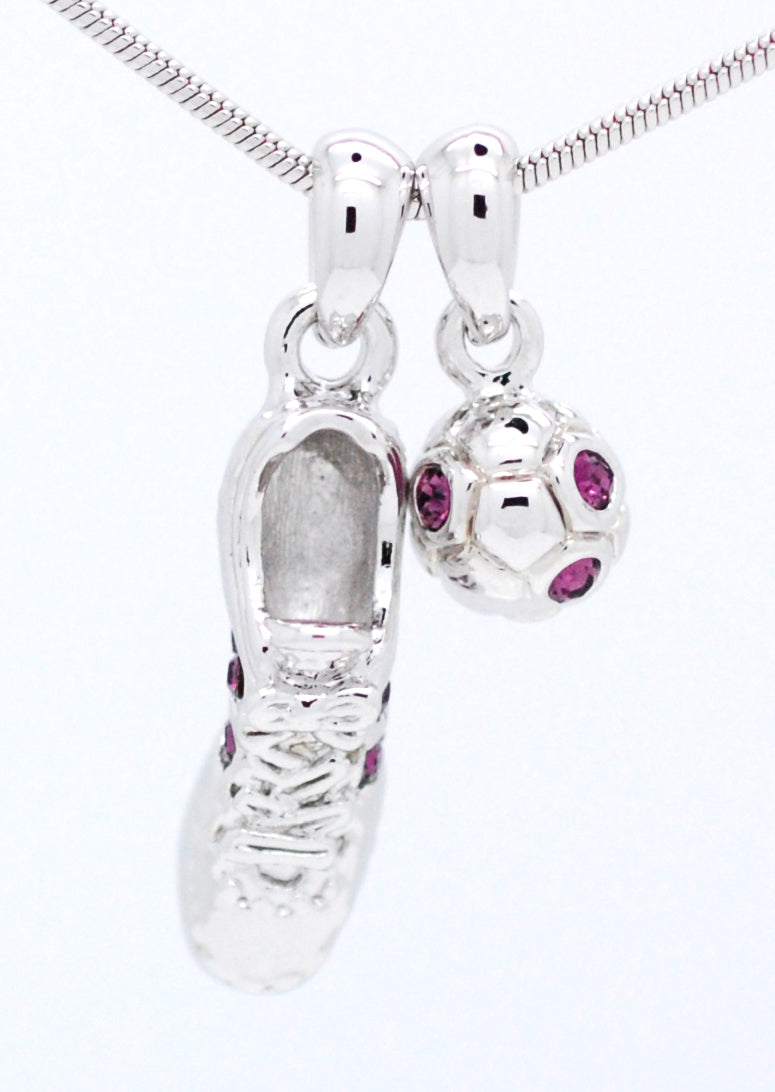 Soccer Ball and Shoe Pendant Necklace