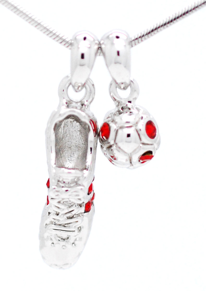 Soccer Ball and Shoe Pendant Necklace