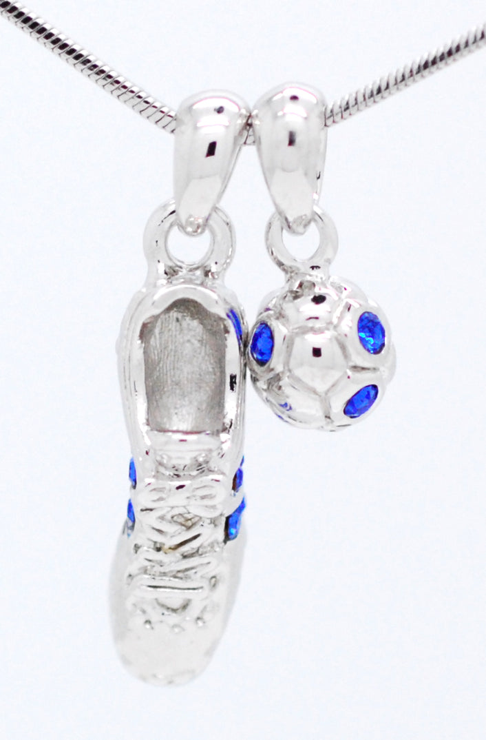 Soccer Ball and Shoe Pendant Necklace