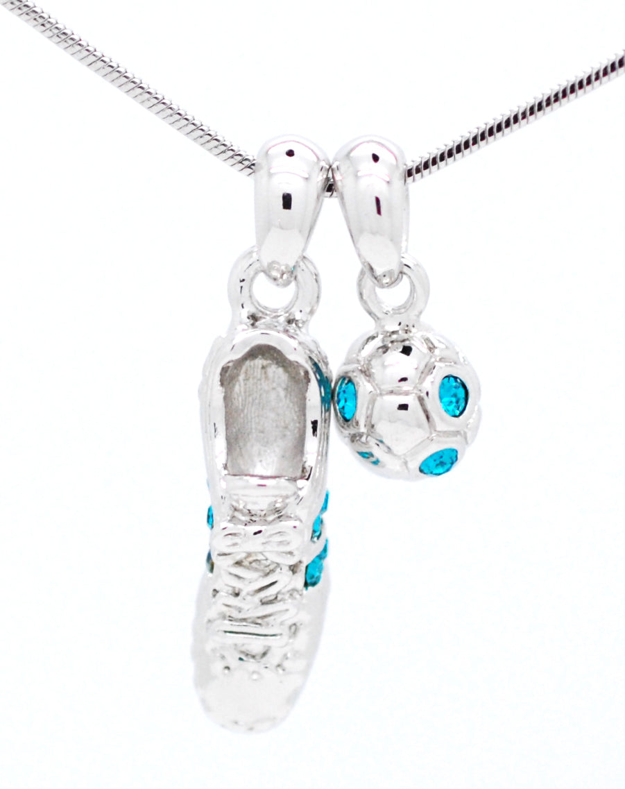 Soccer Ball and Shoe Pendant Necklace