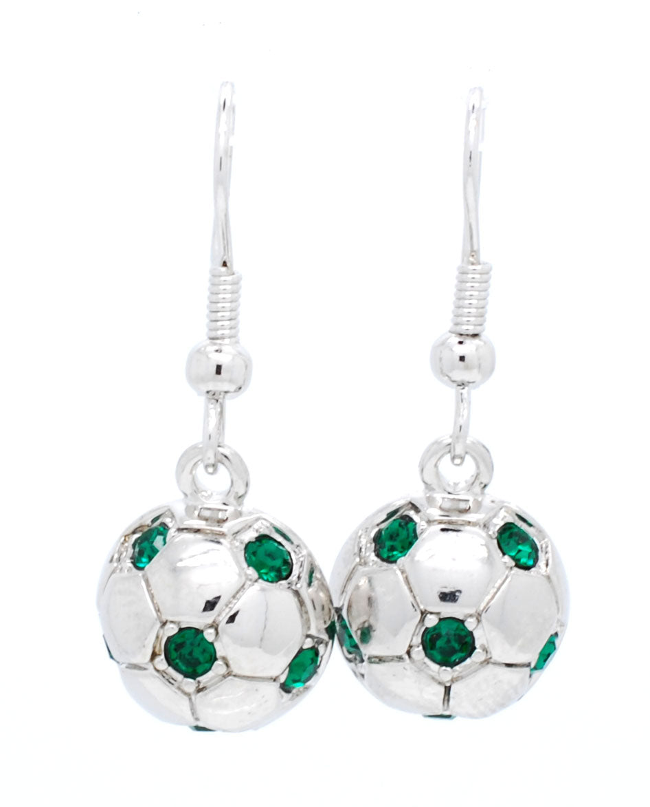 Soccer Ball DANGLE Earrings - Half Ball
