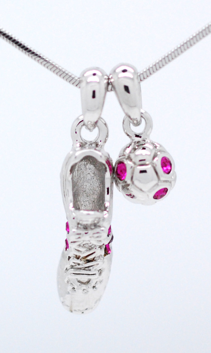 Soccer Ball and Shoe Pendant Necklace
