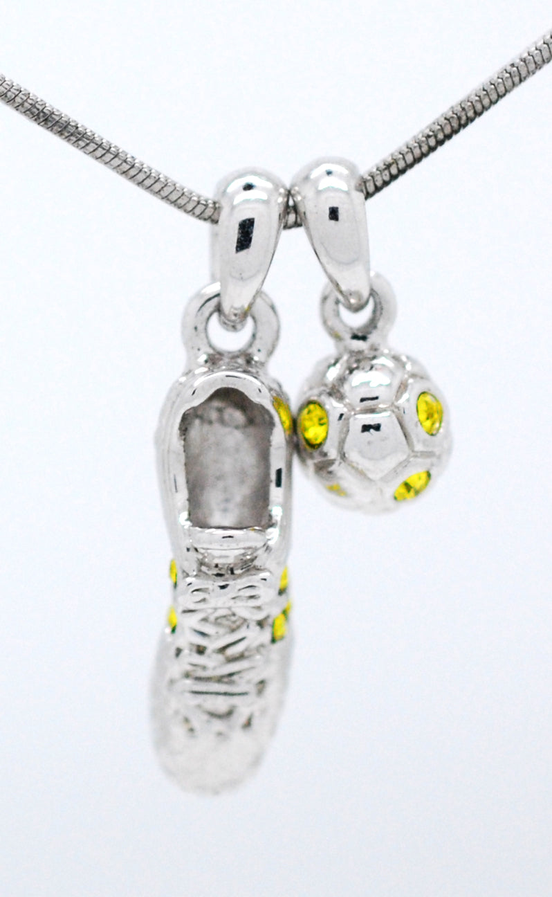 Soccer Ball and Shoe Pendant Necklace