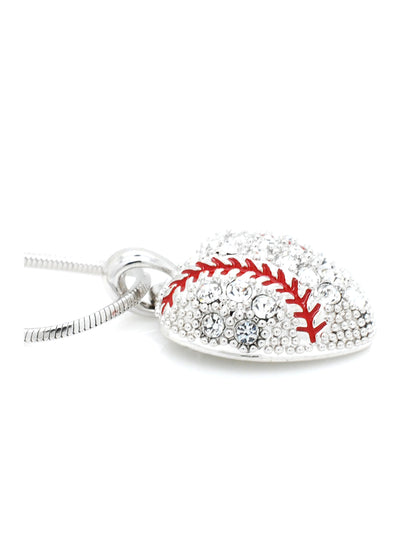 Baseball or Softball Crystal HEART Necklace