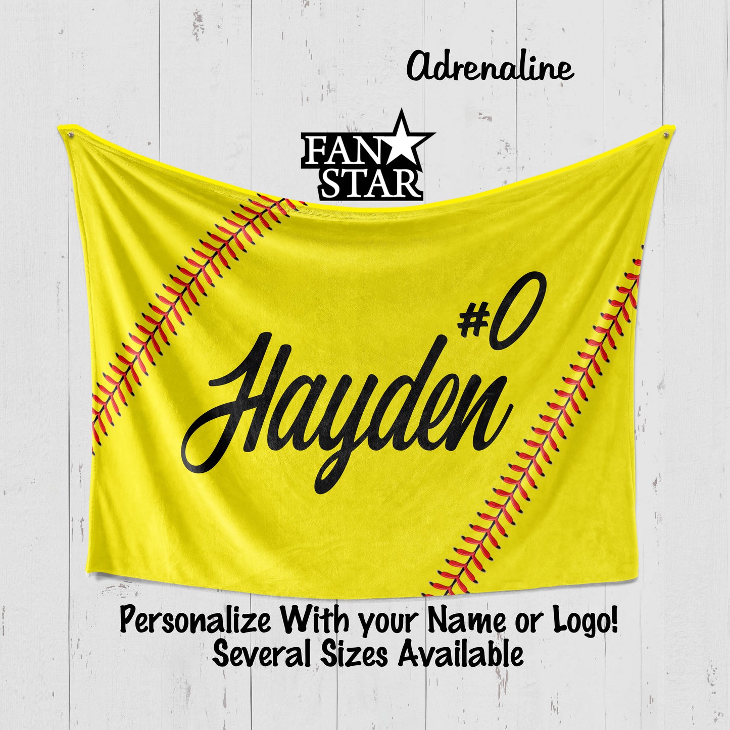 Personalized Softball Fastpitch Blank, Plush Blanket